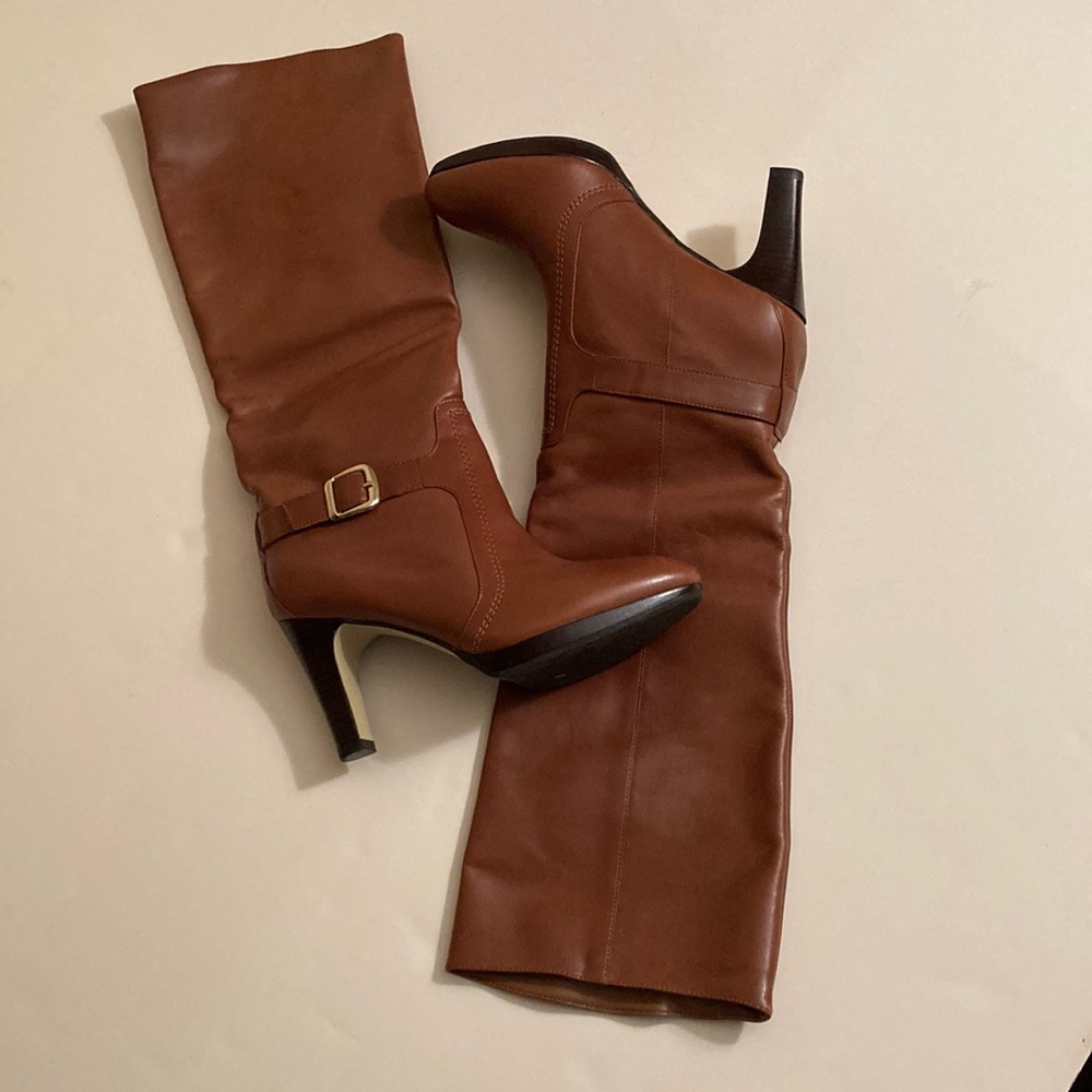 Women’s Cognac Leather Boots Sz 6